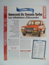 CARTE FICHE AUTO INNOCENTI DE TOMASO TURBO 1984 (97-98)