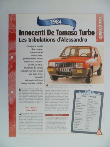 Carte fiche auto innocenti - carte,