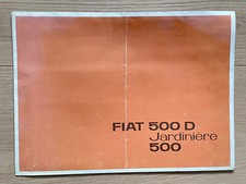 Ancien Prospectus Dépliant Publicité Fiat 500 D Jardiniere Catalogue Voiture