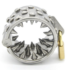 TEETH Chastity Belt Device Ring Row Spikes Ball Stretcher Scrotum Pendant Male