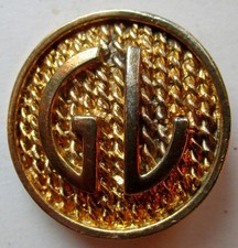 Grand bouton creux en métal doré pour Guy Laroche Haute couture, de 29 mm