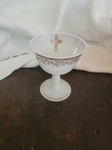 Calice opaline blanche - calice,