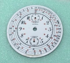 Cadran Aural Auricoste pour mouvement chrono gousset. Diamètre 45,6 mm