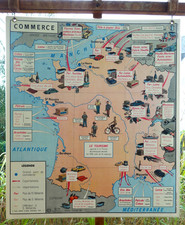 ancienne carte géographie MDI commerce habillement