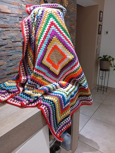 Plaid vintage crochet fait - crochet,