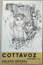 COTTAVOZ ANDRE affiche originale lithographie MOURLOT exposition 1967