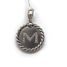 David Yurman Diamant Pavé Argent Sterling Initiale “ M ”Rehausseur Pendentif