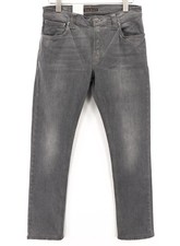 Nudie Jeans Fin Finn Hommes W32/L32 Slim Fit Gris Lavé Loisirs Élasthanne