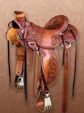Selle western ouate cuir - en,