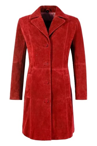 Manteau femme daim rouge - en,