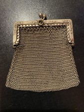 Rare SAC MINAUDIERE ancien METAL ARG. AUMONIERE Porte-Monnaie French Antique