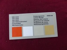 Catalogue auto : volkswagen VW coccinelle cox  / gamme des coloris / 1968 1969