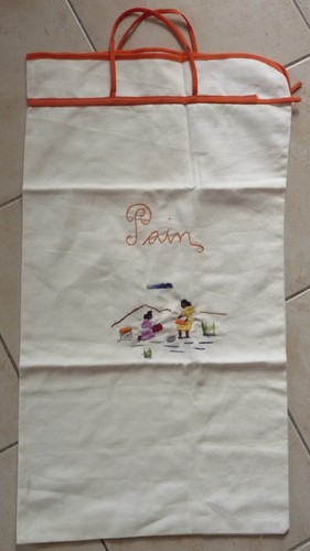 Sac pain tissu brodé - pain,