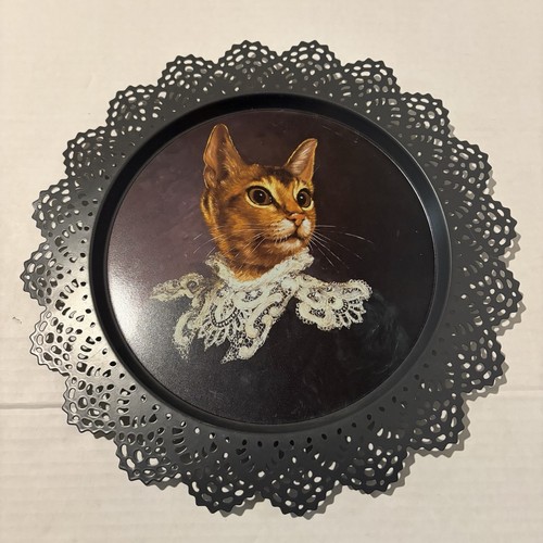 Victorian cat portrait tray - victorian,