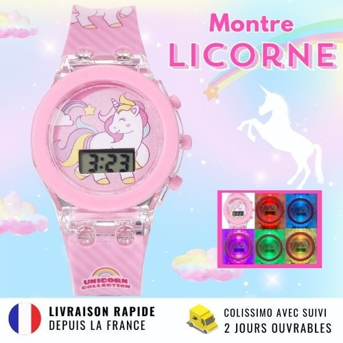 Montre licorne lumière cadeau - montre,