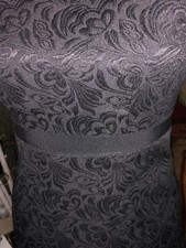 TARA JARMON robe noire habillée tissu dessin en relief T 36