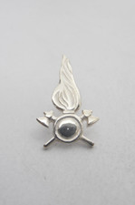 Pompiers Du Feu : Broche de Veste en Argent 925 Avec La Symbole Des Pompiers