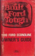 1980 Ford Econoline Propriétaires Guide Van Et Club Wagon User Manuel E100-E350