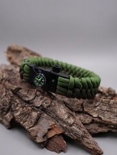 Bracelet de survie en paracorde avec fermoir en plastique, sifflet et boussole