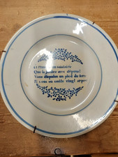 ancienne assiette parlante  en