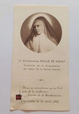 Relique Image pieuse Émilie