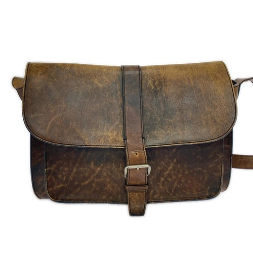 Sac postal cuir marron - en,