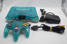 Console Nintendo 64 clear blue complète bleu transparente +manette + câbles  PAL