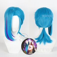 Wig Jinx Perruque Déguisement  Arcane Cosplay Cheveux  Synthétique Déguisement 