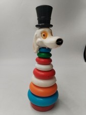 Jeu A Empiler Ancien Pyramide Rond Cercle Tête De Chien Jeux Eveil Vintage