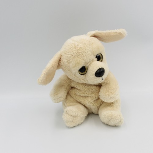 Doudou peluche chien beige