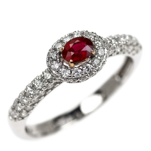 Bague diamant rubis sang