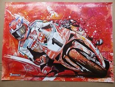 Affiche poster MICHELIN CARL FOGARTY MOTO GP 1999 papier glacé 84 cm / 60 cm 