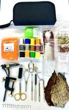 Dubbing Kit Complet de Montage de Mouches, Étau, Whip, Brosse, Sac de Transport