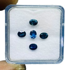 VVS 5 Pcs Saphir Bleu Ceylan Naturel 4x3mm Taille Ovale Gemmes Libres 1,25 Cts