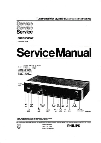 Service manuel instructions - service, d'instructions