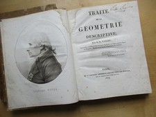 TRAITE DE LA  GEOMETRIE DESCRIPTIVE  VALLEE TARDIEU 2/2 VOL TEXTE ATLAS 1819 E.O
