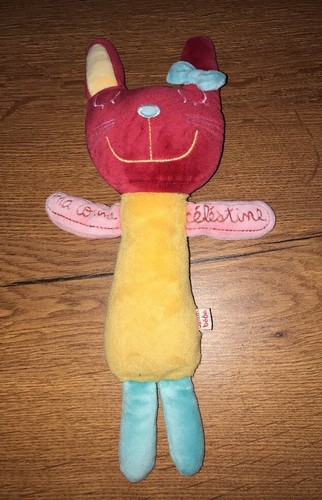 Doudou chat rouge jaune - chat, ma