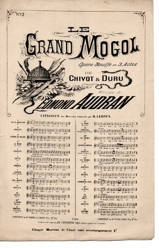 Partition chant ténor tirée