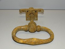 -ANCIENNE POIGNEE de PORTE D'ENTREE FIXE FER FORGE DECO PORTE COLLECTION    D