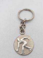 Pétanque : Porte-Clés en Argent 925 Avec Joueur - Bocciodromo - Club de Bowling