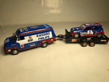 FORD TRANSIT ASSISTANCE RAL  + REMORQUE DOUBLE ESS MAISON + R 5 MAXI TURBO  1/43