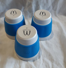 MC DONALD’S TROIS Tasse Mugs bleus  PATRICK NORGUET HAUTEUR 7CM