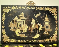 Laque de Chine -  panneau  ancien en très bon état - 51,5 x 34 cm