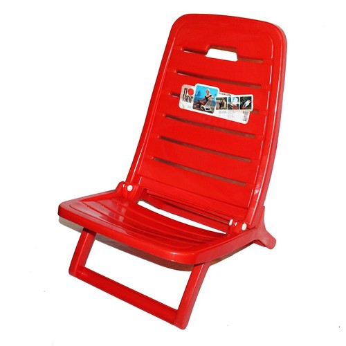 Chaise plage vintage rouge - chaise,