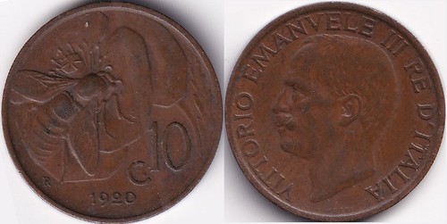 Centesimi 1920 italie - 10,