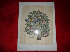 Arbre de Vie - Peinture Mexique - Sur fibre de bois - Signée - Sous verre.