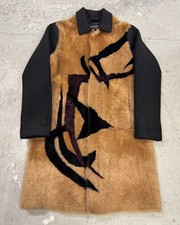 AW2017 Emporio Armani  Shearling Abstrat Wool Trench Coat (M)