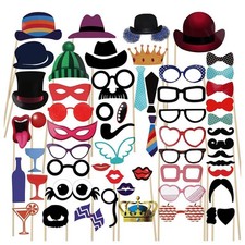 58 Pcs Photo Booth Accessories