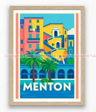 🌴 Affiche Vintage Menton