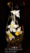 LEGRAS François Vase Balustre sur piédouche à côtes Décor émaillé 15 ,5 cm 1910